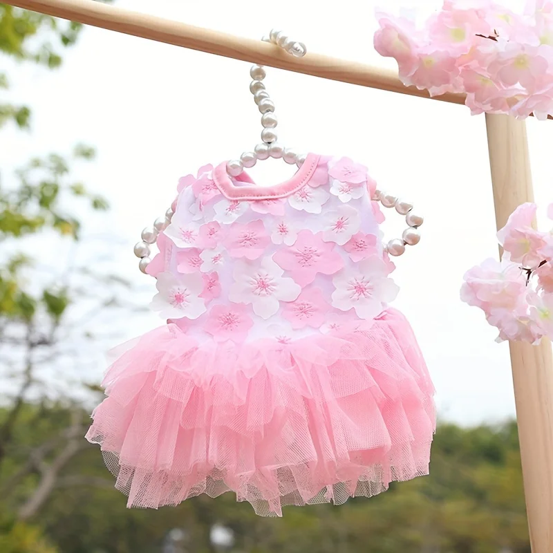 Floral Princess Dog Dress – Soft, Breathable Outfit for Small & Medium Dogs 2