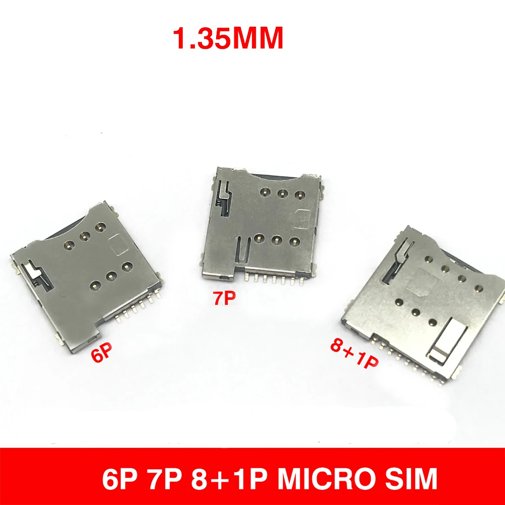 

10 шт., слот для SIM-карты, 6P 7P 8P + 1P