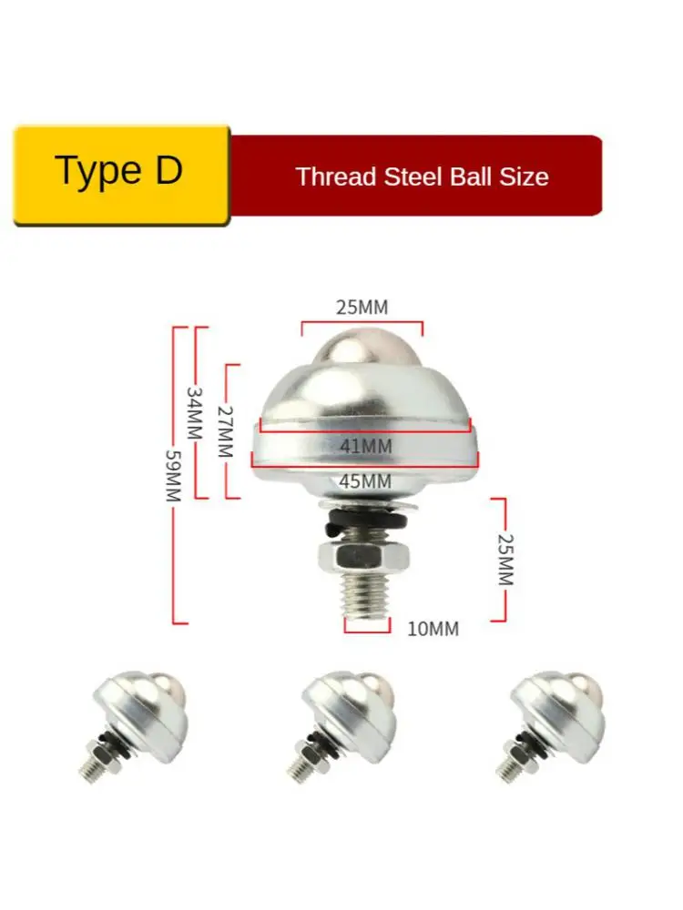

(4 Packs) Thread Steel/Nylon Cattle Eye Ball Wheel Conveyor Universal Robot Hardware