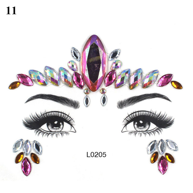 Crystal Tattoo Sticker Drill Stickers Eyes Sticker Party Face Stickers Face Decoration Diamond Masquerade Temporary Tattoo
