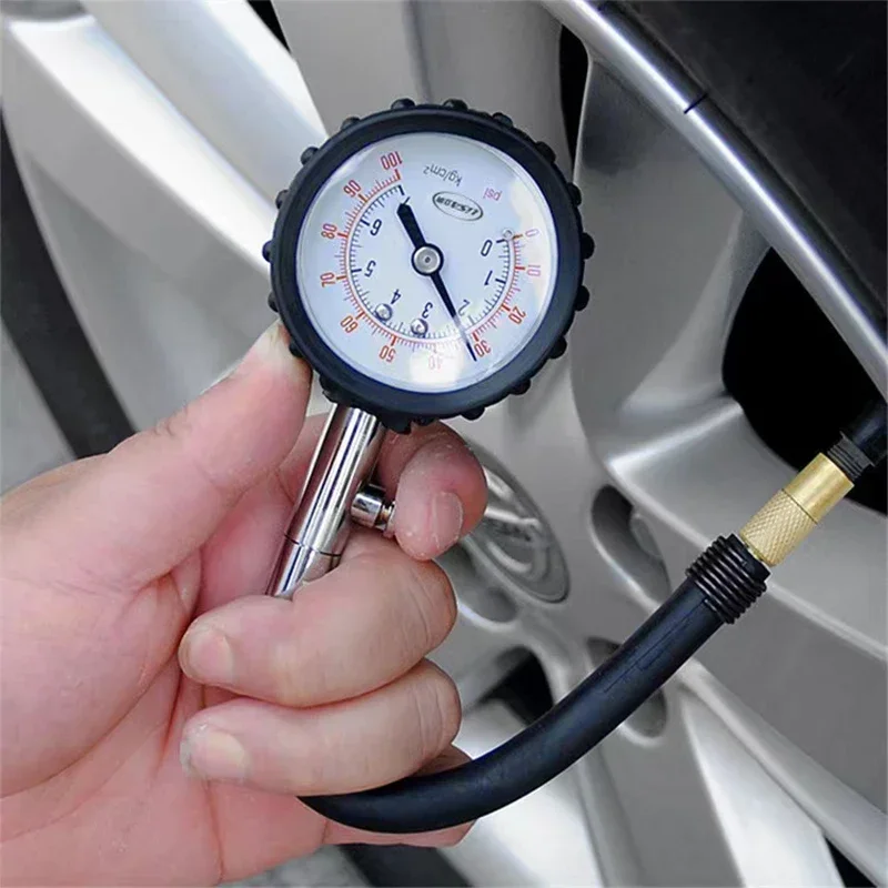 100Psi Car Tyre Air Pressure Tester High-precision Long Tube Tire Gauge Meter Auto Motorcycle Truck Bike Measurement Tools