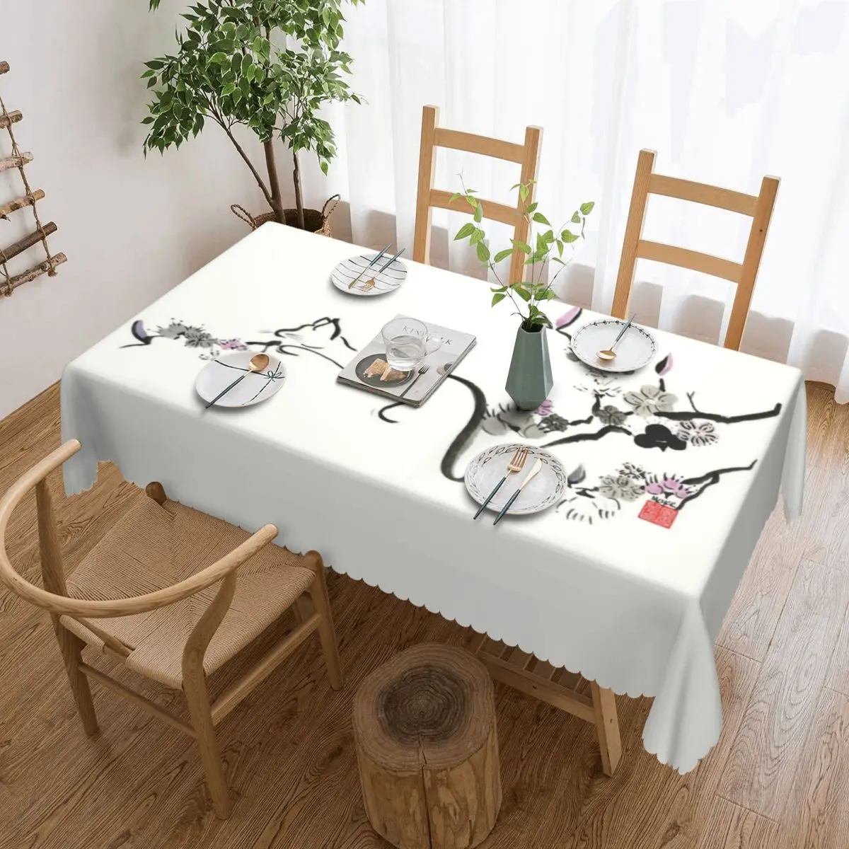 

Прямоугольная Водонепроницаемая скатерть для котят в виде цветка вишни