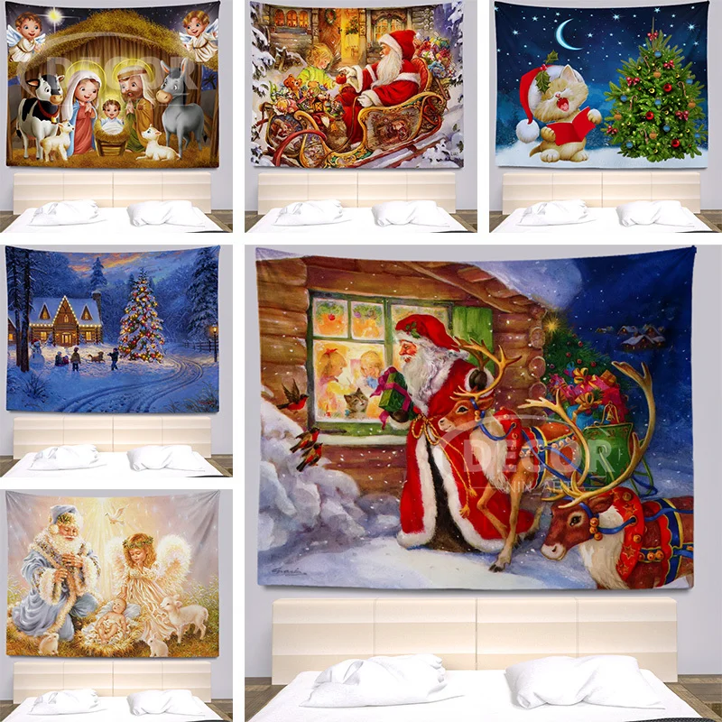 

Christmas Tapestries Bohemia Hippies Dormitory Room Decoration Large Cloth Walls Curtains Bed Sheets Beach Towels Wall Hangings