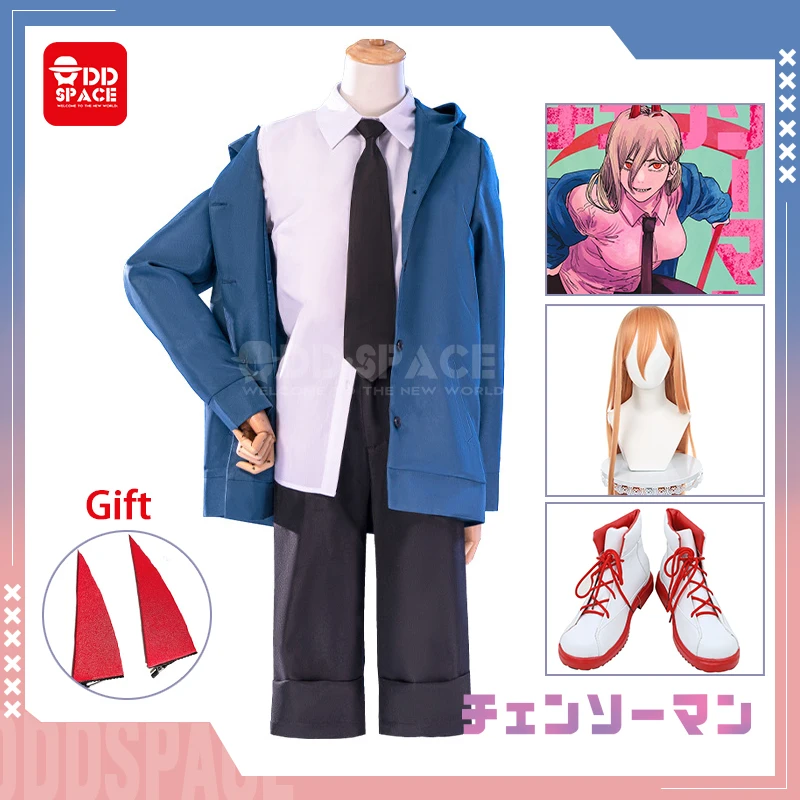 Anime motosserra fantasia para homens, adereços Cosplay, jaqueta, uniforme  colegial, camisa branca, peruca, Halloween, Natal, Carnaval, Presente -  AliExpress