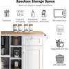 Kitchen lsland Cart,Kitchen Island Table with StorageSolid Wood Desktop,Microwave Cabinet,Floor Standing Buffet Server Sideboard 4