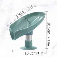 1/2PCS Soap Holder Leaf Shape Soap Tray Bathroom Shower Drain Soap Dish Soap Storage Container For Kitchen Bathroom Accessories 3