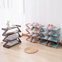 Simple 4-layer assembled shoe rack Z-shaped fabric dustproof assembly storage rack for household storage 1