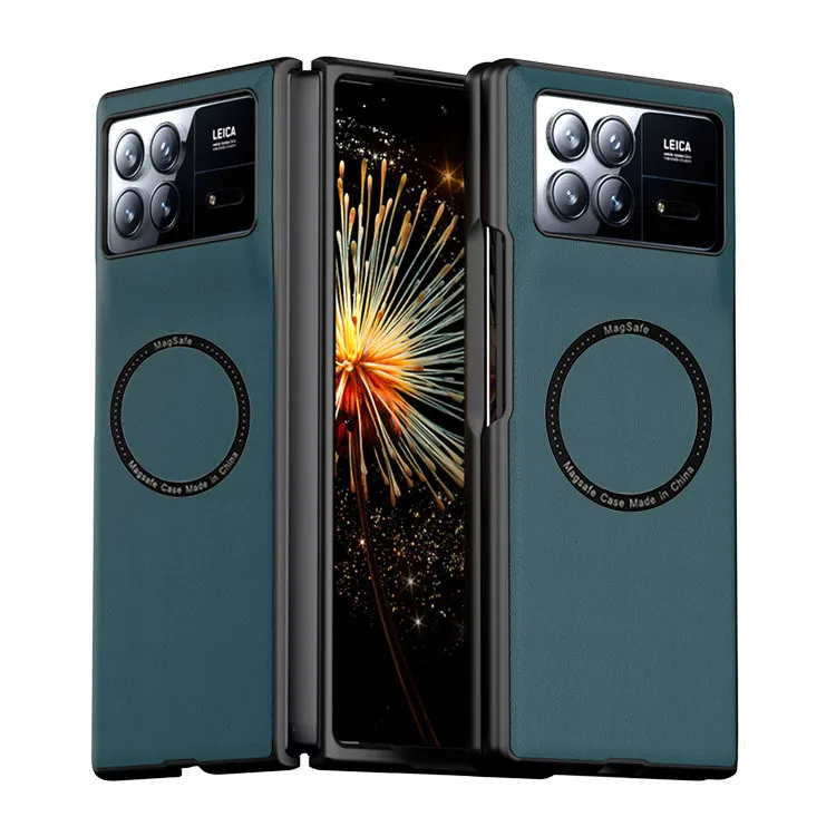 

For MagSafe Magnetic Wireless Charging Phone Case For Xiaomi MIx Fold 3 Luxury leather Carbon Fiber Soft Cover