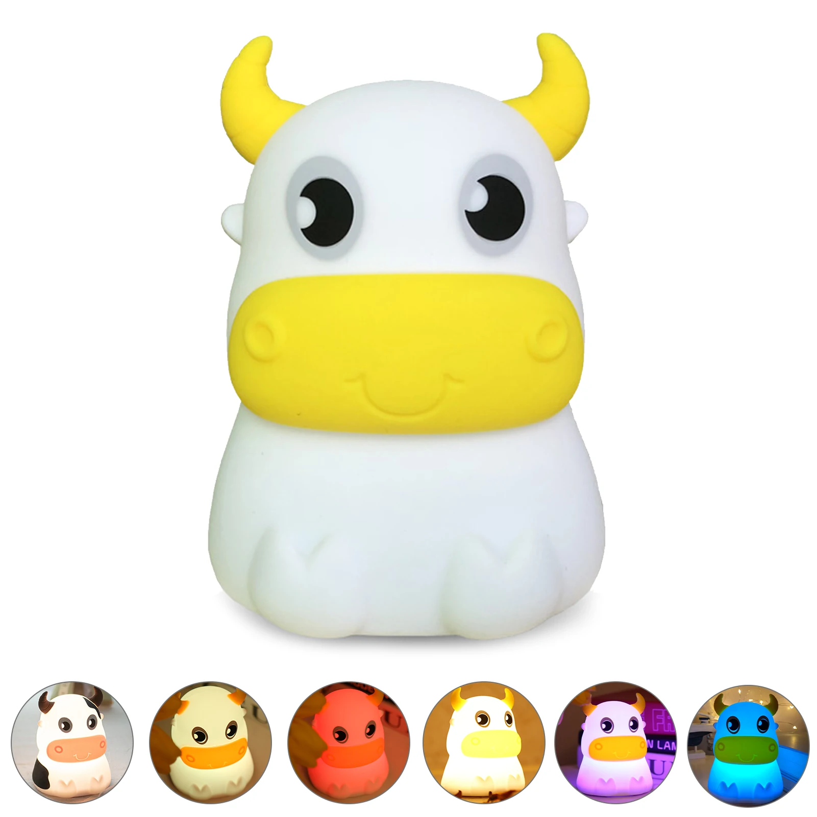 

Night Light for Kids Cute Night Light Portable 7-Color Touching Control Silicone Baby Nightlight Perfect Gift