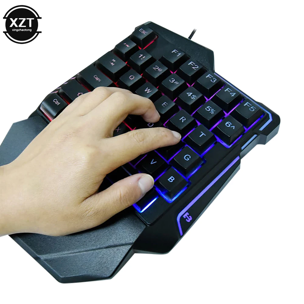 Single Hand Gaming Keyboard Mini Usb Ultra-fino com Fio 35 Chaves Uma Mão Backlight Laptop Desktop pc Smartphone g7