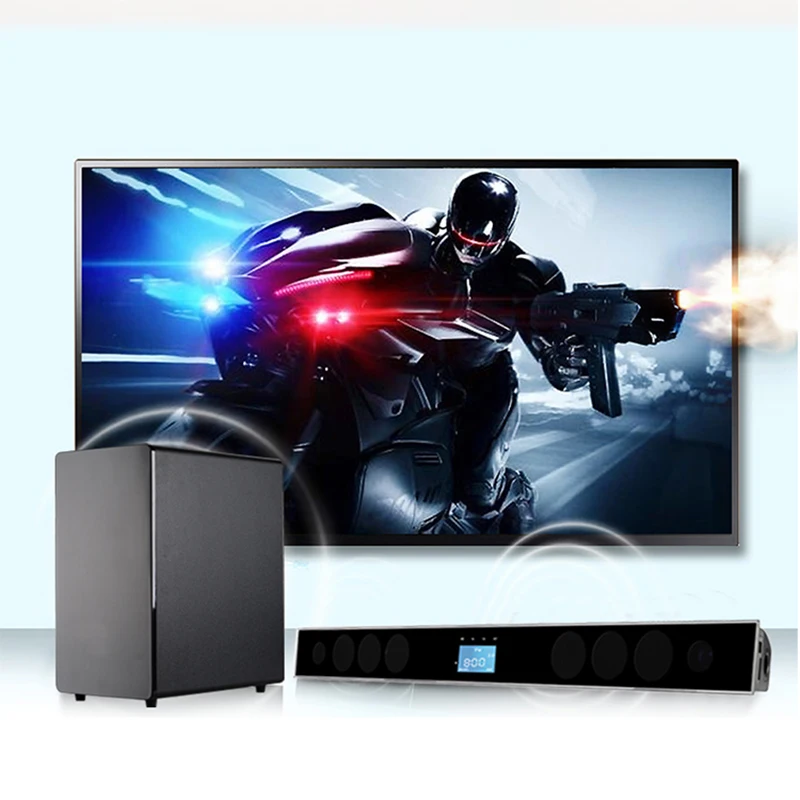 Museeq-무선 홈 시네마 솜 블루투스 2.4G 무선 사운드바, 서브 우퍼 포함, TV 사운드바 홈 시어터 시스템 스피커