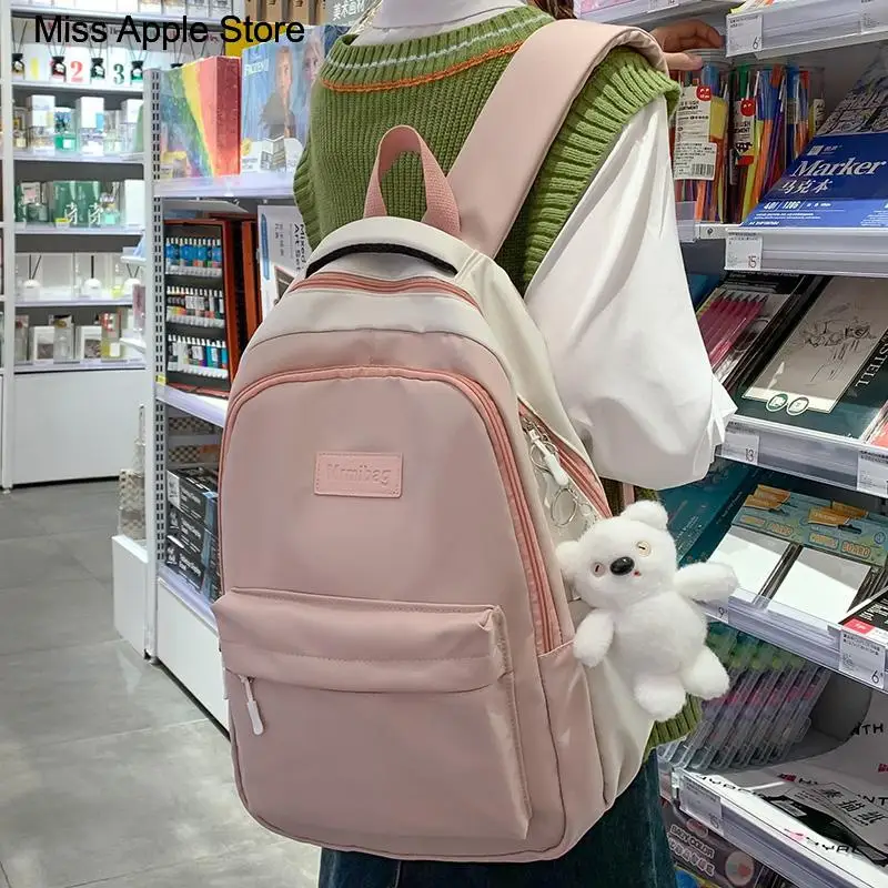 

Female Laptop College Bag Girl Travel Waterproof Yellow Leisure School Bag Fashion Women Student Backpack Ladies Nylon Cute Book
