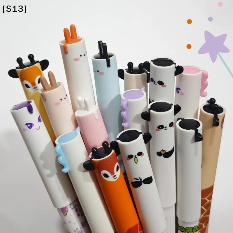 6/8/10Pcs Cute Writing Tool Animal-Shaped Erasable Pens For Journaling Writing Office Supplies Gift Ideas Office Stationery[S13] - 2