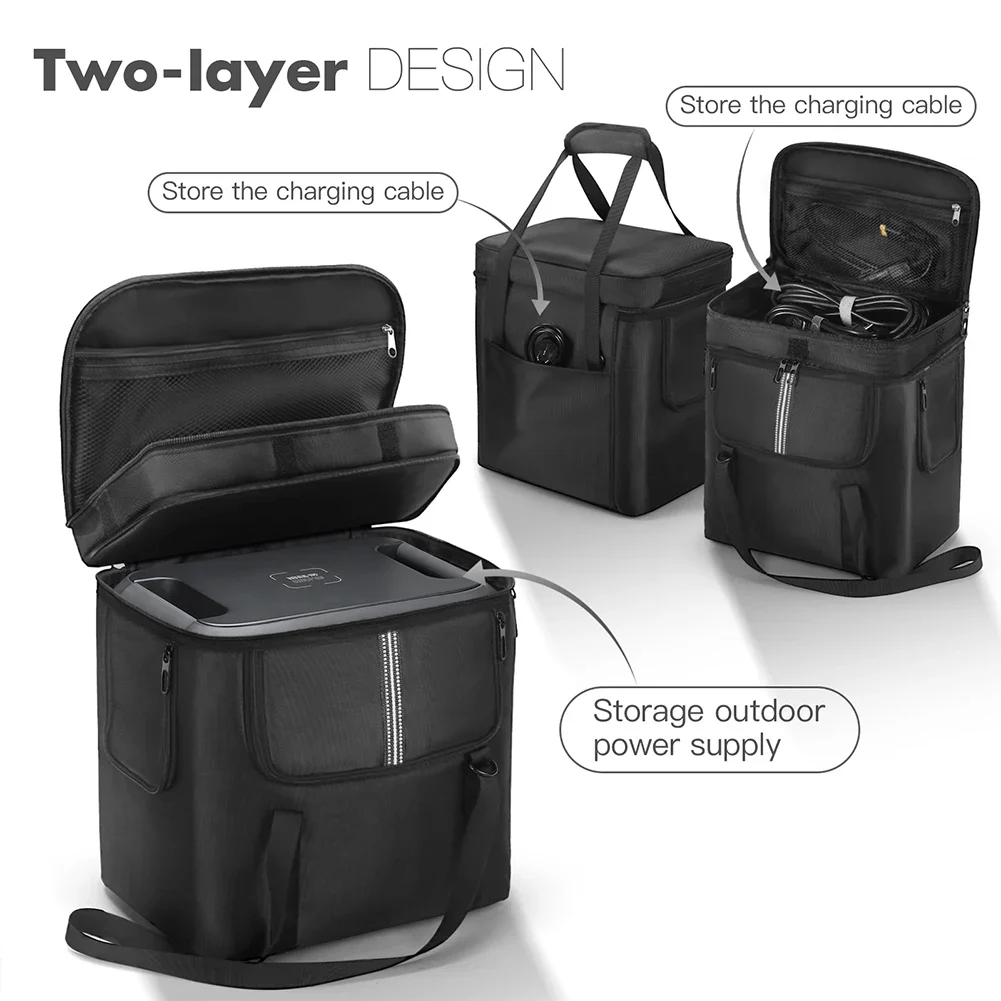 Carrying Case for BLUETTI Portable Power Station AC180/AC2A Travel Storage Bag Waterproof Anti-drop with Shoulder Strap & Handle