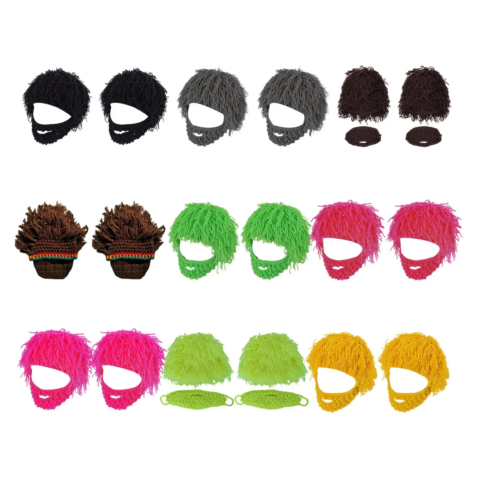 Knitted Hat Beard Hat Dress up Prop Windproof Warm Men Women Cap Warm Knitted Beanie for Riding Cycling Snowboarding