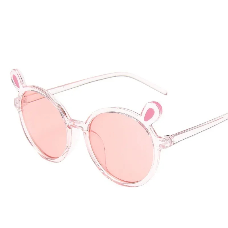

New Trendy Children's Sunglasses Fashionable And Cute Little Bear Ears Round Frame Glasses Transparent Cartoon Children's