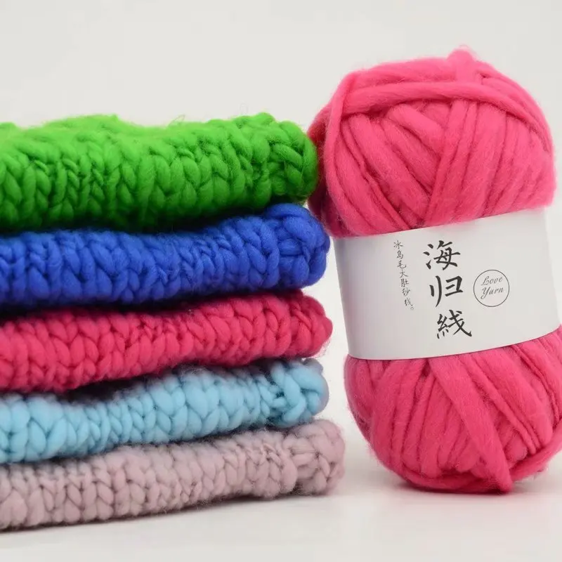 Icelandic Plush Wool Chunky Yarn for Knitting Sweater Super Bulky Arm-Knit Lanas 50g/Ball Thick Crochet Threads