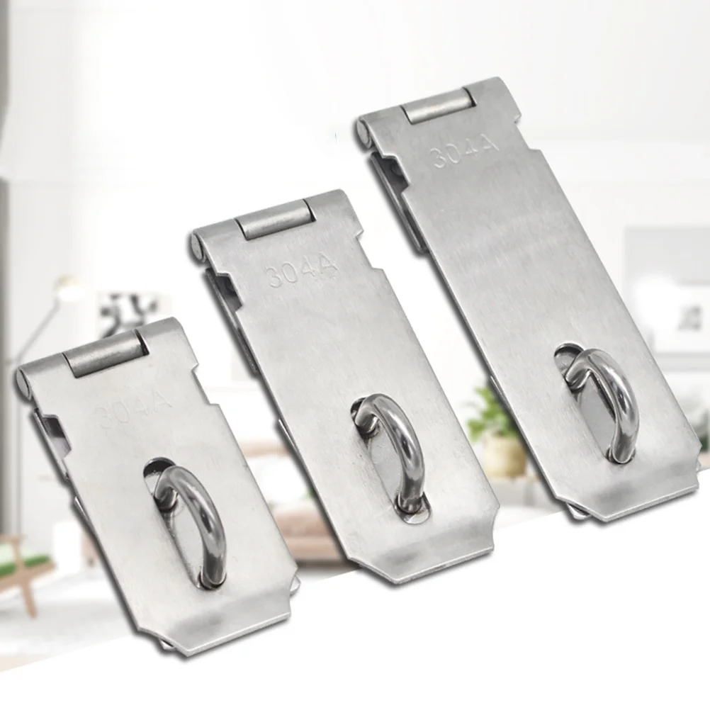 2 Pcs Door Hasp Door Lock Hasp Padlock Chain Heavy Duty for Bedroom Gate Clasp and Staple