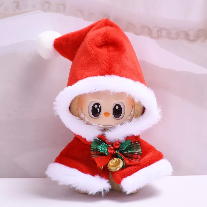 Weihnachts-Kleidung Für Puppen (Labubu Etc.) – Plush-Pullover Mit Mütze, Für 17 Cm Puppen