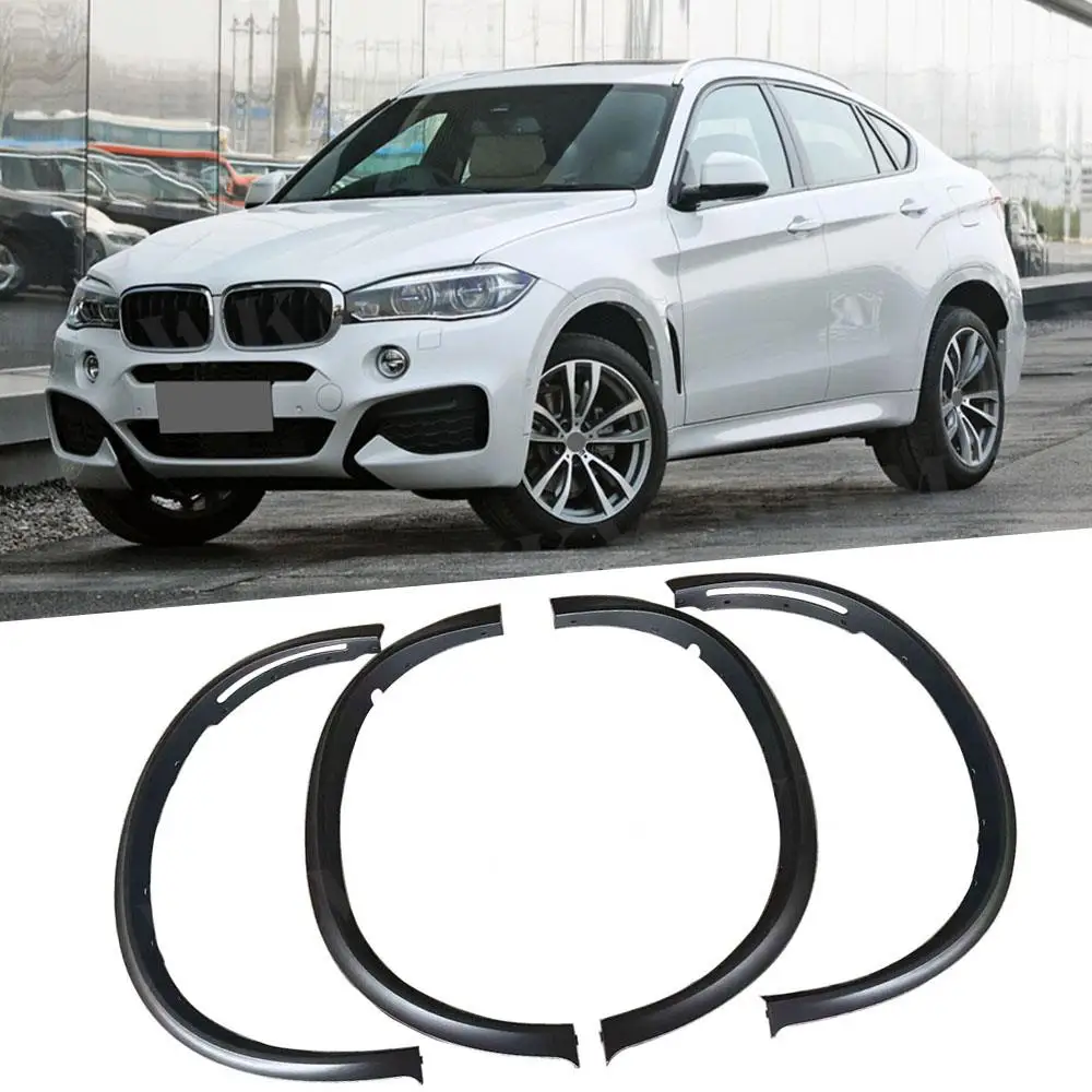 

PP Matte Black Wheel Arches Eyebrow Fender Mudguards Body Kits for BMW X6 F16 F86 X6M 2015 - 2018 Gray Color Wheel Eyebrow