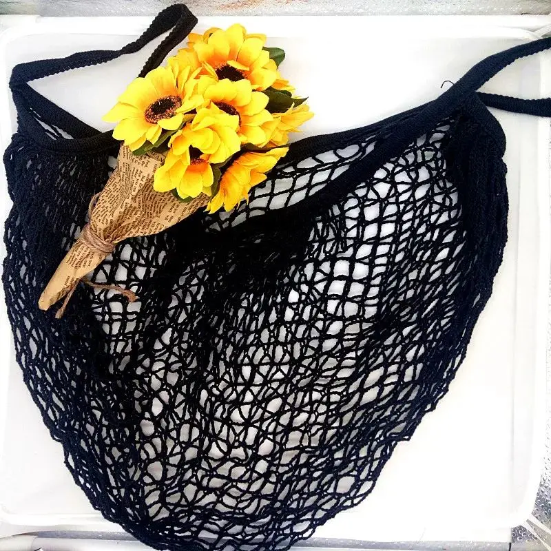 Eco-Friendly Reusable Cotton Mesh Shopping Tote Bag