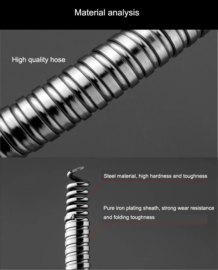 Description Picture 5 of itemUniversal D6/D8/D10/D12 Chrome Hose Metal Positioning Hose Male Metal Tooth Stereotyped Gooseneck Snake Tube 100/200/300/500mm