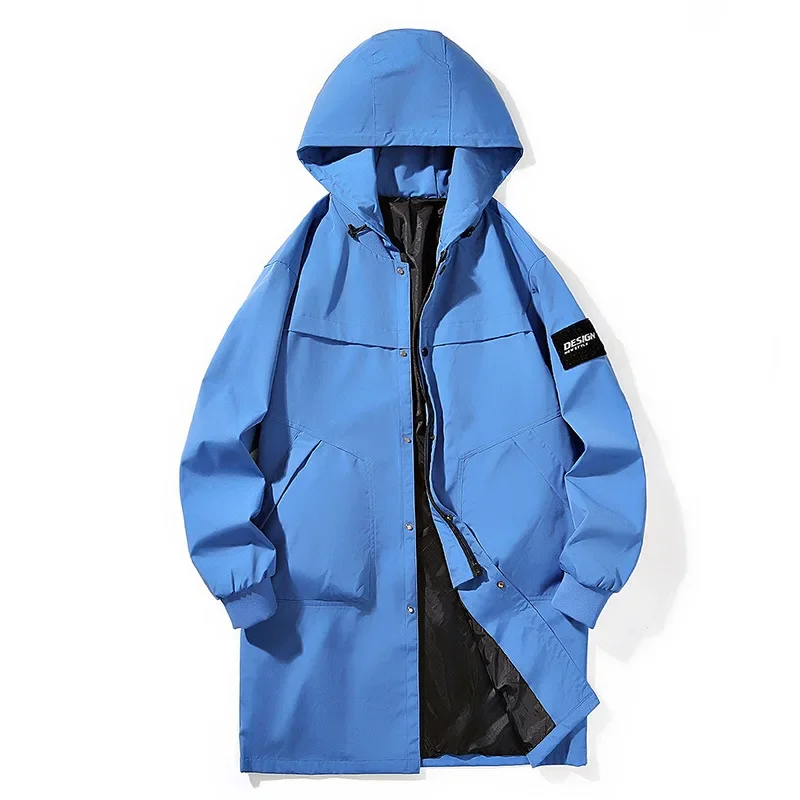 Plus size long windbreaker spring men's coat long section jacket For men 9XL 8XL men clothing Trench Coat Warmth Coat Waterproof Windbreaker Jacket Casual Men Jacket Outdoor Jackets