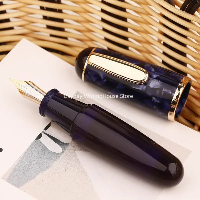 Majohn Q1 Mini Wood/Acrylic Transparent Pocket-Size Eyedropper Fountain Pen Iridium Long Knife Nib Portable Ink Writing Gift Pen 3