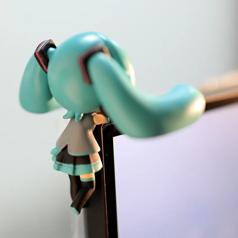 8CM New Anime Hatsune Miku Ponytail Cup pressing surface kawaii Q version figure PVC model toys doll Collection Ornament gifts