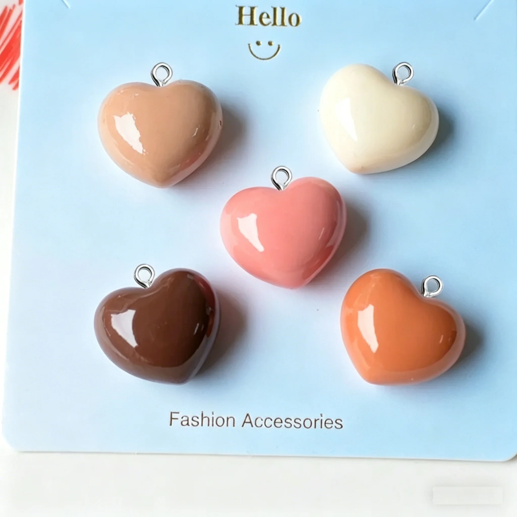 10개 미니 3D 별 하트 레진 참, DIY 쥬얼리 제작용 패션 펜던트, 귀걸이 목걸이 재료