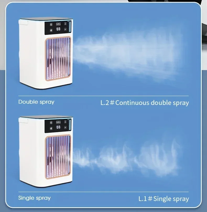 Description Picture 5 of itemMini Desktop Humidifying Air Conditioner Fan Usb Rechargeable Portable Desktop Mist Spray Cooling Fan for Home, Dorm, or Office