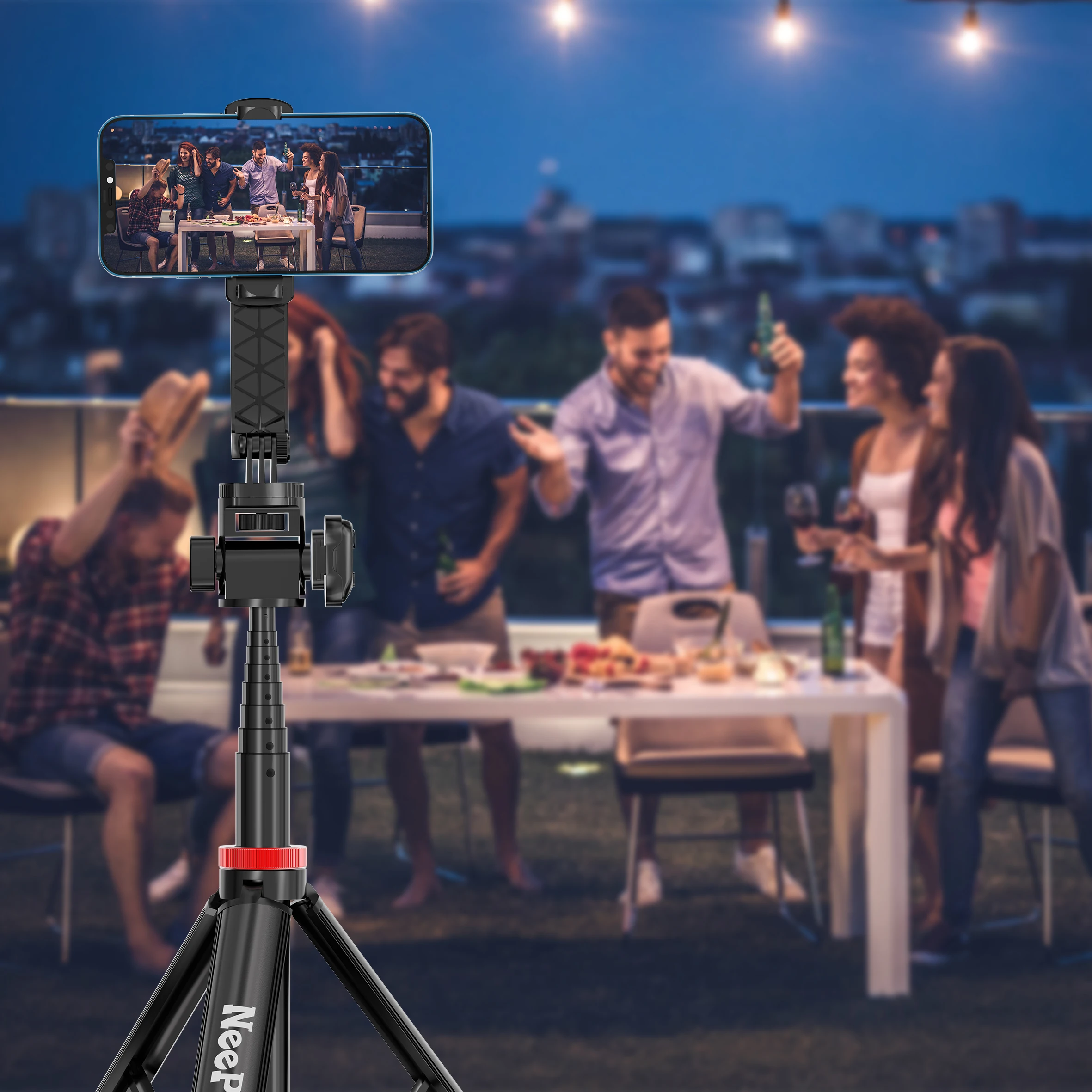 NeePho NP-Z1 Treppiede per selfie retrattile integrato in lega di alluminio per live streaming, compatibile con iPhone - immagine 4