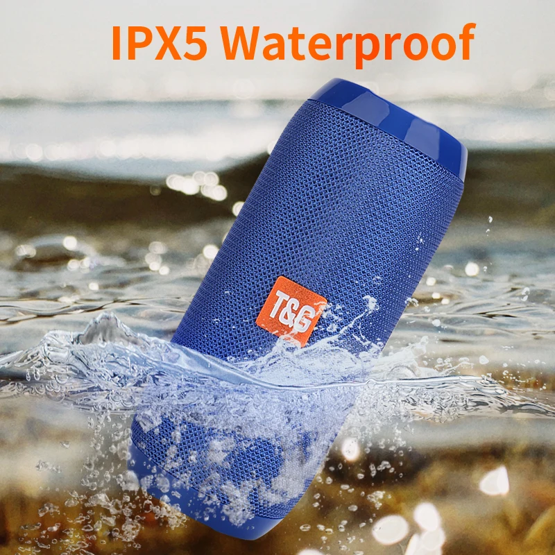 US $16.81 Portable Bluetooth-compatible Speaker Wireless Bass Column Waterproof Outdoor USB Speakers Support AUX TF Subwoofer Loudspeaker