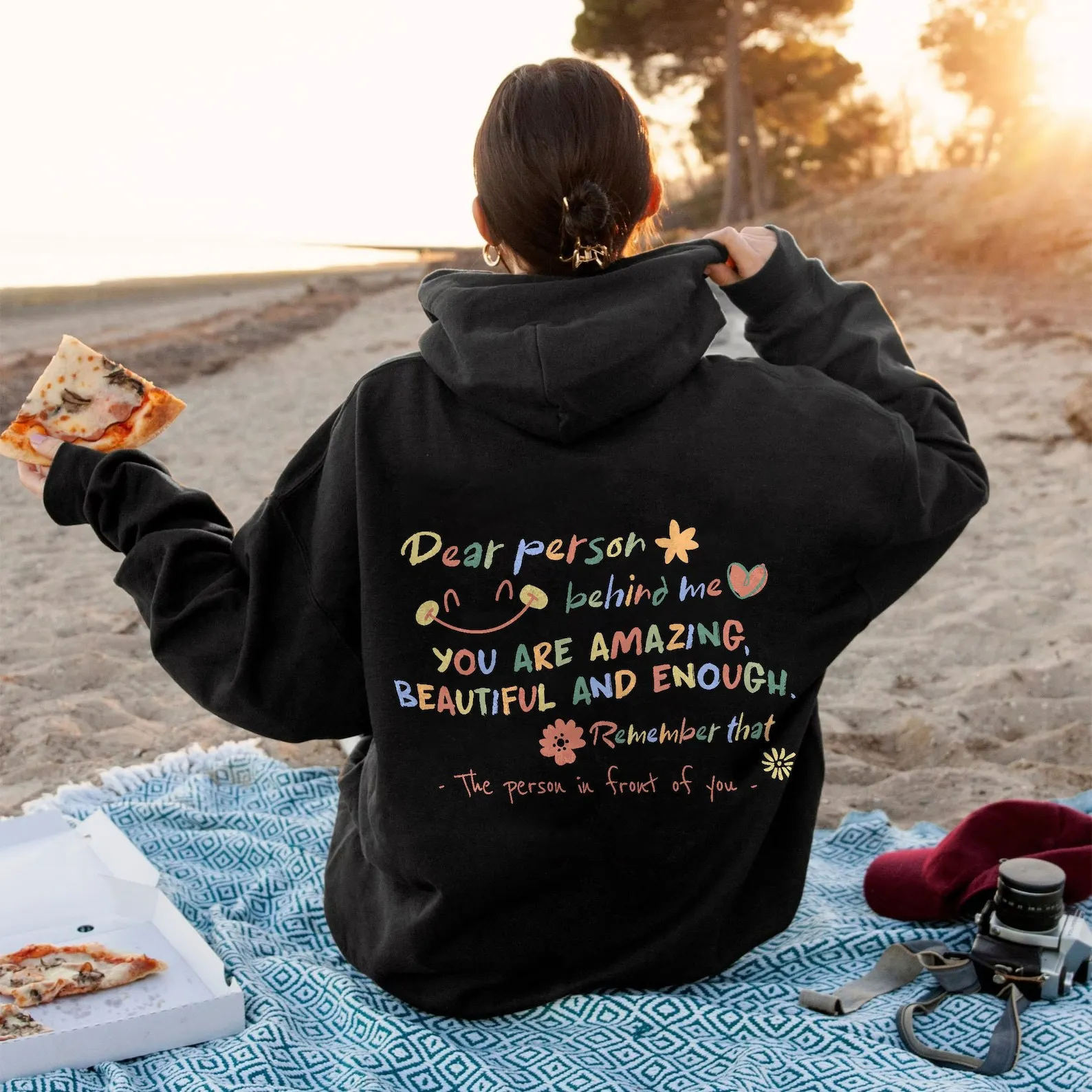 2023 Hoodies Dear Person Behind Me Letter Print Fashion Sweatshirt Hip Hop Casual Unisex Autumn Winter Fleece Streetwear Tops 4