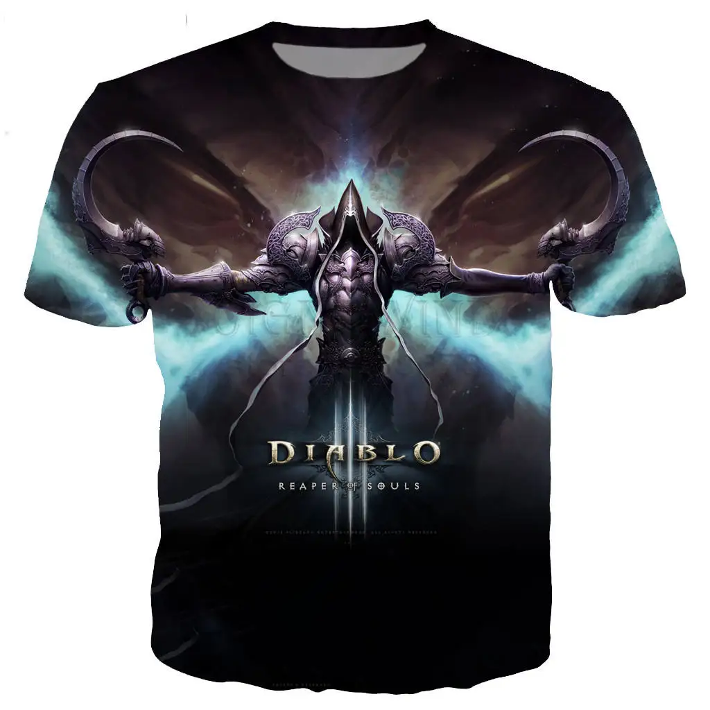 Diablo 3 Reaper Of Soul Magliette Diablo 3 T-Shirt 3D Stampata Uomo Donna Harajuku Streetwear Fashion Casual Summer Tops Tees