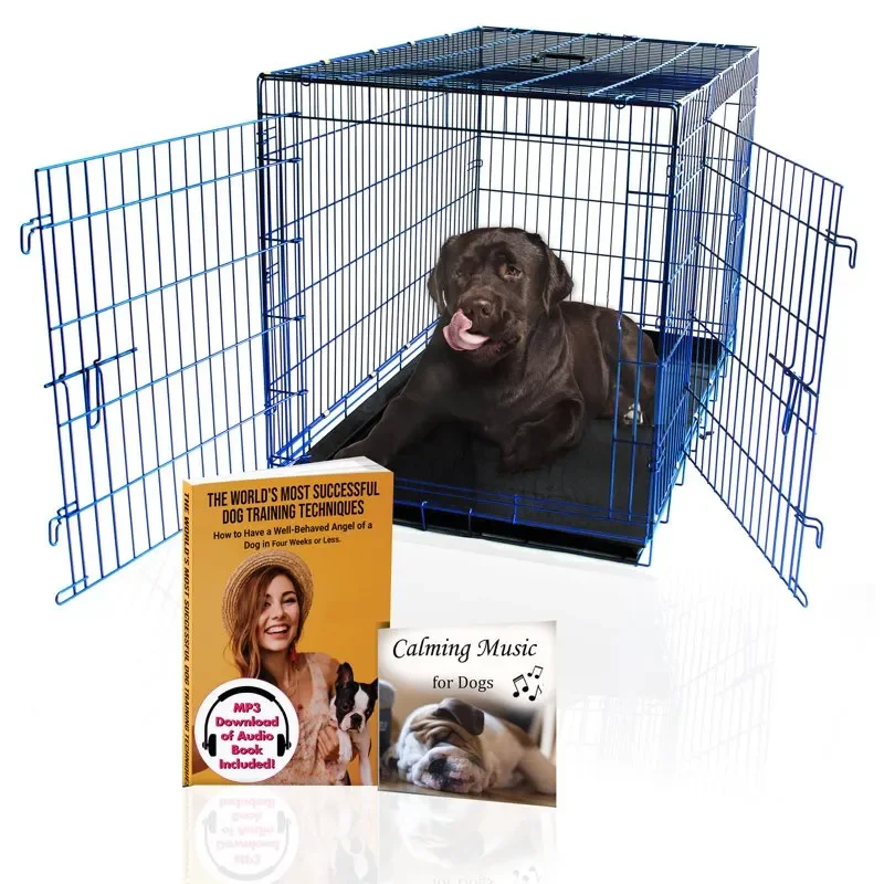 48 Inch Green Colored Metal Wire Dog Crate Available in Various