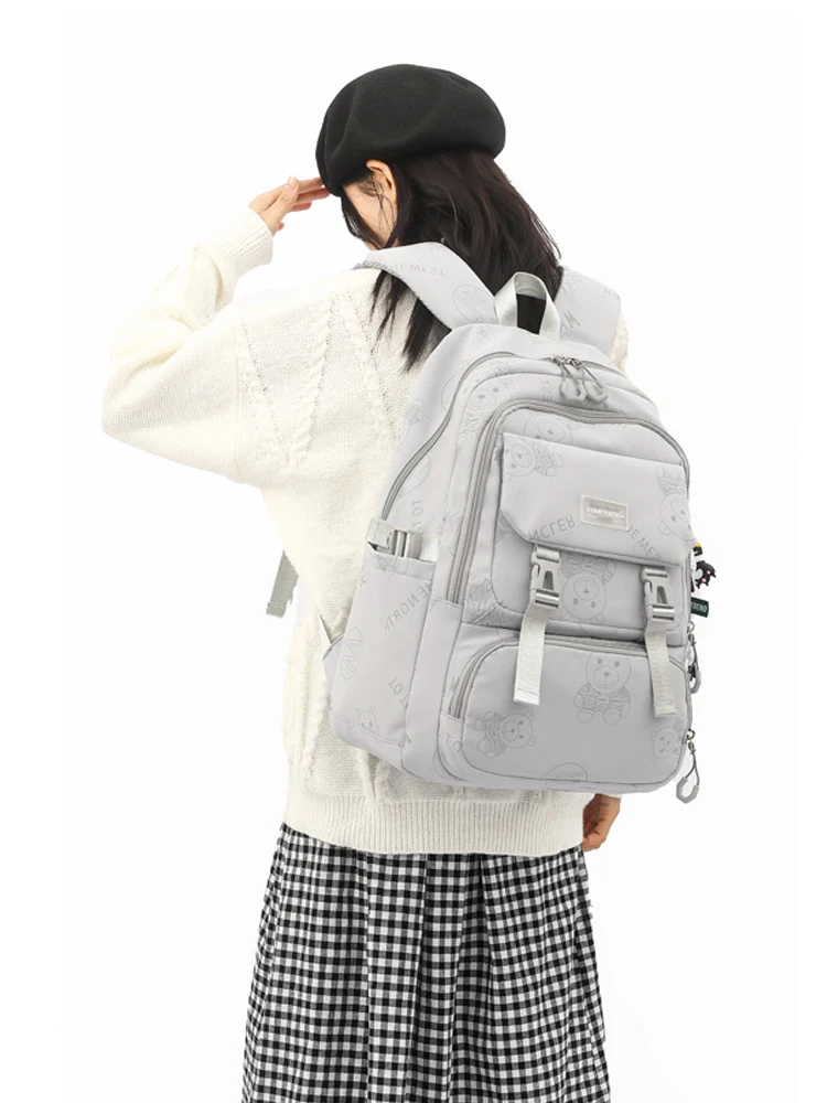 Fashionable Lightweight Girls Backpack Functional Pockets Teen School Backpack Water Resistant Bookbag for School Children