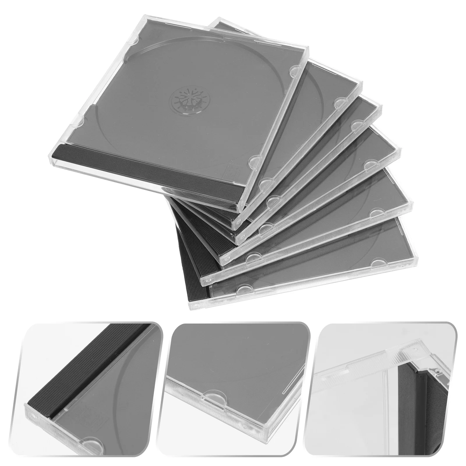 CD 디스크 케이스 DVD 스토리지 슬림 지갑 컨테이너 보호 쉘 정리함 플라스틱, 6 개