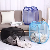 Laundry Basket Portable Large Storage Basket Folding Hollow Dirty Laundry Basket with Durable Handles Household Storage Basket 1