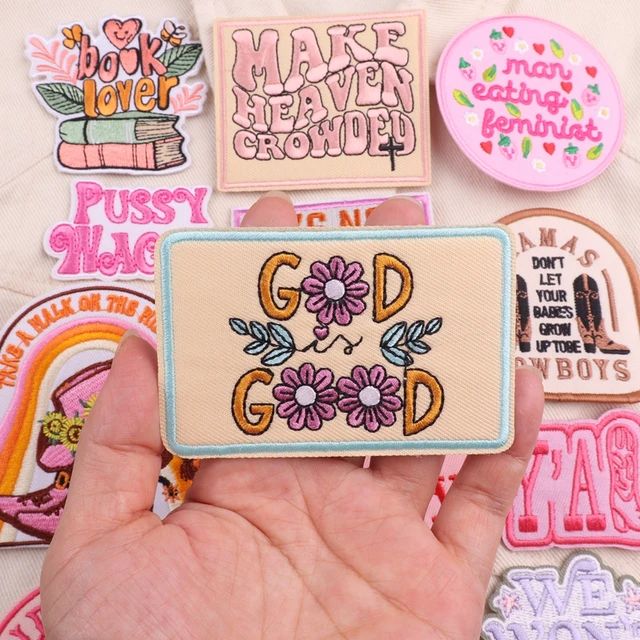 20Pcs Pink Positive Affirmation Patches - Iron On Motivational Phrases For Clothing & Bags