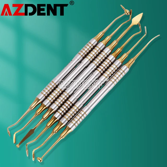 Azdent Titanium Dental Spatula Set – 6Pcs Composite Resin Filling & Repair Instruments