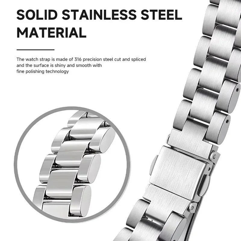 Luxury 18mm Metal Stainless Steel Bracelet Band in Premium Design
