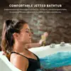 Whirlpool Bathtub, Jetted Tub with Light SPA Hydromassage with Chromatherapy Acrylic 3-Side Apron White User-Friendly Jetted Tub 5