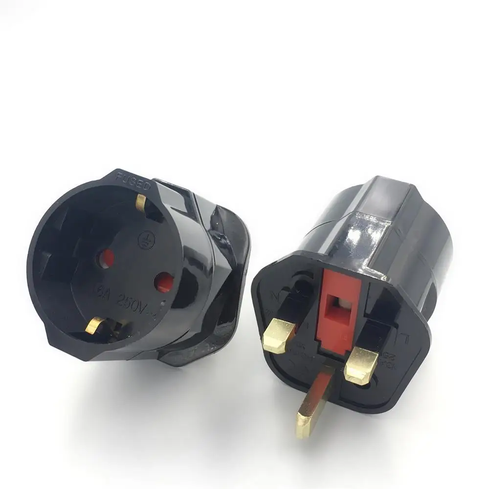 Plug Adapter Multifunctional EU To UK 2 Pin Socket Travel 250V 13A Dubai Singapore Universal