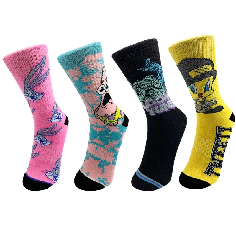 

Bunny couple's anime cartoon half terry floor socks for men's medium tube skateboard socks directly supplied by the manufacturer