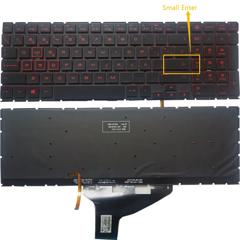 Clavier Argenté AZERTY Pour HP Omen 15-AX2...NF - Neuf Pour Gaming