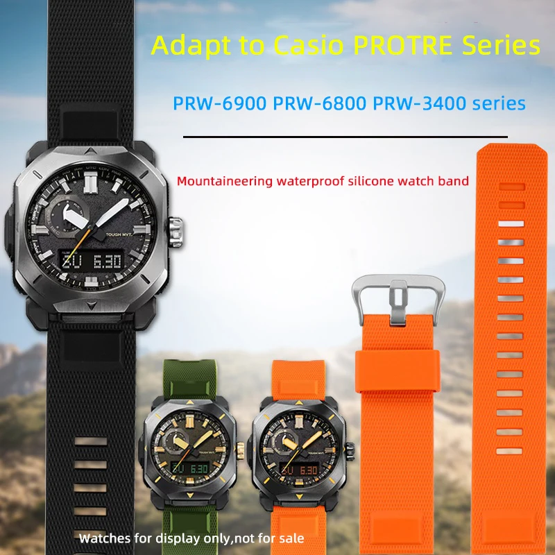 6900 3400 Cinturino Per Orologio Sportivo All'Aperto Per Orologio Da Alpinismo Casio Prw-6900/6800 Prw-3400 Accessori Per Cinturini In Silicone 23Mm