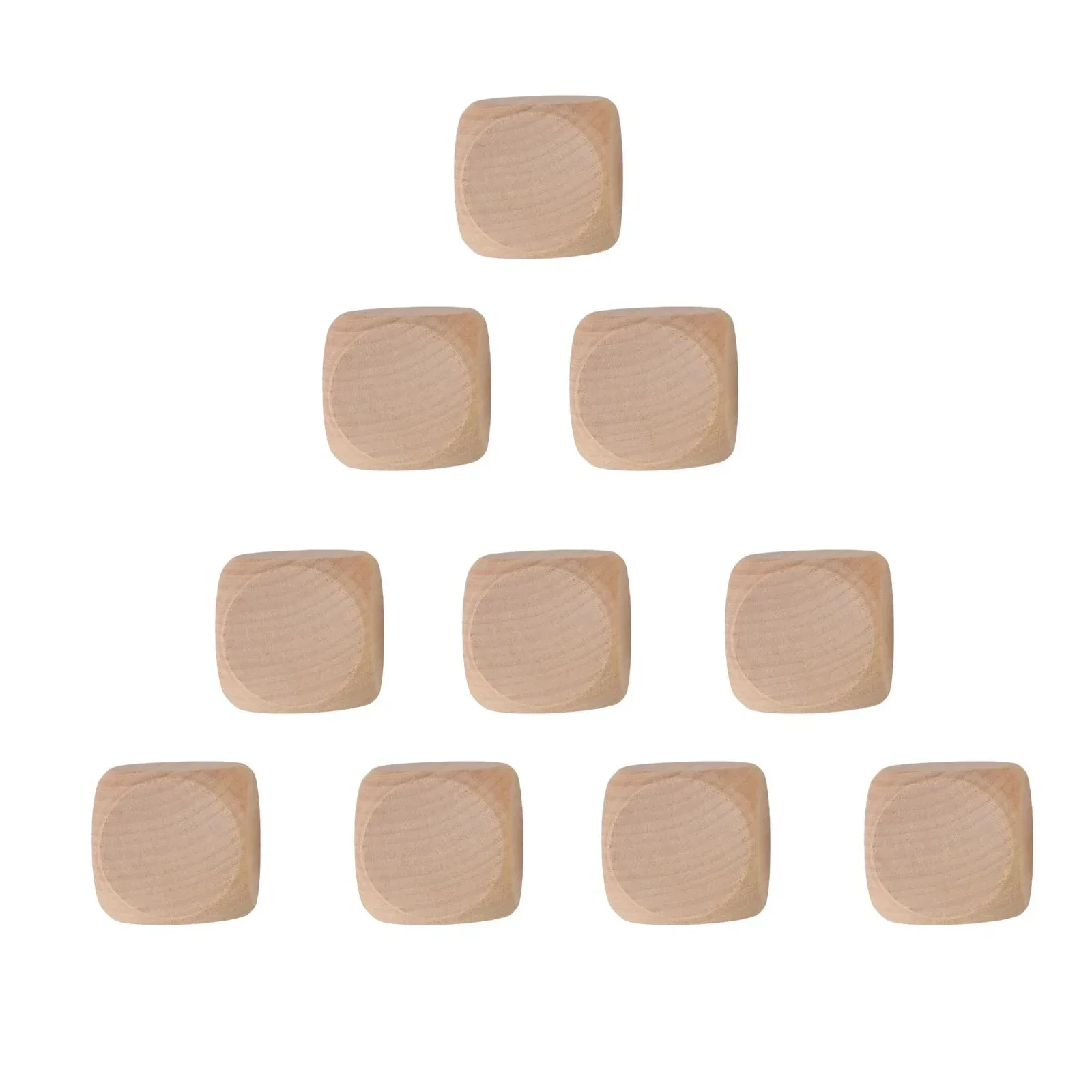 10pcs 40mm/50mm/60mm Wooden Dice Blank Wooden Dice Unfinished Wood Cubes Square Blocks DIY Craft Printing Entertainment