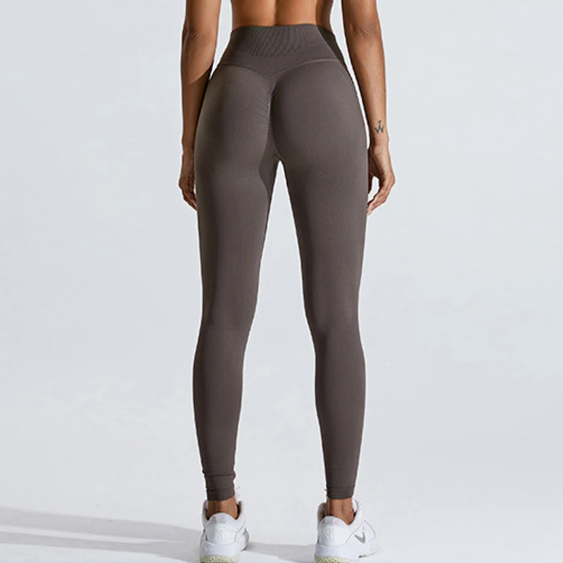 Seamless Ribbed Yoga Leggings Women Butt Lifting Gym Legging Sport High Waist Push Up Fitness Outdoor Workout Running Pants