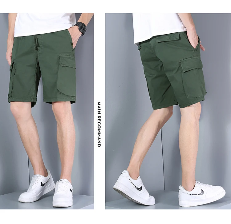 mens casual summer shorts Men's Cargo Shorts 2022 Summer Casual Shorts Men Cotton Bermuda Shorts Drawstring Elastic Waist Sports Shorts Mens Solid Color maamgic sweat shorts